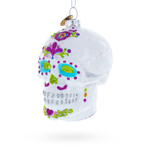 Load image into Gallery viewer, White Skull Glass Christmas Ornament