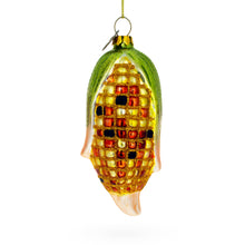 Load image into Gallery viewer, Golden Corn on the Cob Glass Christmas Ornament