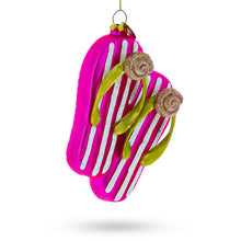 Load image into Gallery viewer, Pink Flip Flops Slippers Glass Christmas Ornament