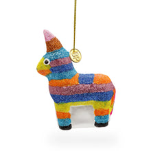 Load image into Gallery viewer, Donkey Pinata Glass Christmas Ornament