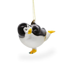 Load image into Gallery viewer, Penguin Skating Glass Christmas Ornament