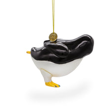 Load image into Gallery viewer, Penguin Skating Glass Christmas Ornament