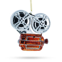 Load image into Gallery viewer, Retro Camera Movie Player Glass Christmas Ornament