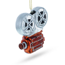 Load image into Gallery viewer, Retro Camera Movie Player Glass Christmas Ornament