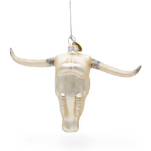 Load image into Gallery viewer, Cow Skull Glass Christmas Ornament