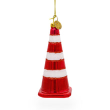 Load image into Gallery viewer, Traffic Cone Glass Christmas Ornament