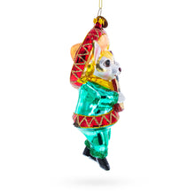 Load image into Gallery viewer, Mariachi Chihuahua Guitarist Glass Christmas Ornament