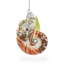Load image into Gallery viewer, Conch Sea Snail Shell Glass Christmas Ornament