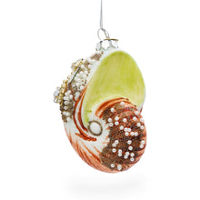 Load image into Gallery viewer, Conch Sea Snail Shell Glass Christmas Ornament