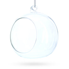 Load image into Gallery viewer, Spherical Openwork Clear Glass Christmas Ornament 4.5 Inches
