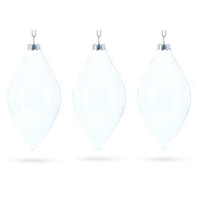 Load image into Gallery viewer, Set of 3 Oval Icicle Clear Glass Christmas Ornament 5.4 Inches (137 mm)