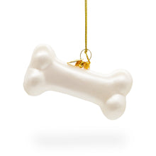 Load image into Gallery viewer, White Dog Bone Glass Christmas Ornament