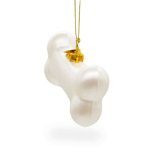 Load image into Gallery viewer, White Dog Bone Glass Christmas Ornament