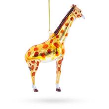 Load image into Gallery viewer, Glittered Giraffe Glass Christmas Ornament