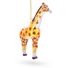 Load image into Gallery viewer, Glittered Giraffe Glass Christmas Ornament