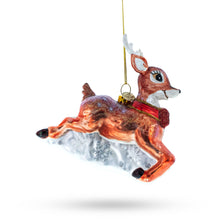 Load image into Gallery viewer, Baby Deer Running Glass Christmas Ornament