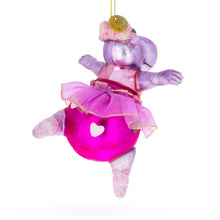 Load image into Gallery viewer, Hippo Ballerina Glass Christmas Ornament