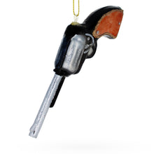 Load image into Gallery viewer, Revolver Handgun Glass Christmas Ornament