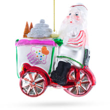 Load image into Gallery viewer, Santa the Ice Cream Cart Glass Christmas Ornament