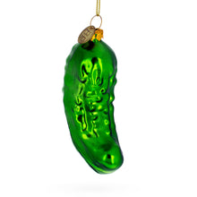 Load image into Gallery viewer, Shimmering Metallic Pickle Glass Christmas Ornament