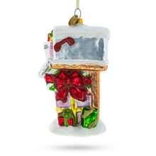 Load image into Gallery viewer, Mailbox with Letters and Gifts Glass Christmas Ornament