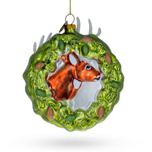 Load image into Gallery viewer, Reindeer Wreath Glass Christmas Ornament