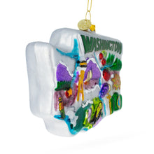 Load image into Gallery viewer, State of Washington Symbols, USA Glass Christmas Ornament