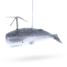 Load image into Gallery viewer, Whale Glass Christmas Ornament