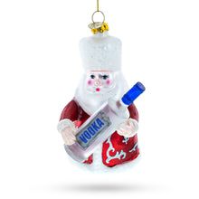 Load image into Gallery viewer, Jolly Santa with Vodka Bottle Glass Christmas Ornament