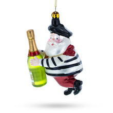 Load image into Gallery viewer, French Santa with Champagne Glass Christmas Ornament