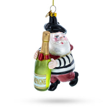 Load image into Gallery viewer, French Santa with Champagne Glass Christmas Ornament