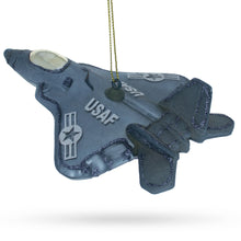 Load image into Gallery viewer, US Army Fighter Jet Glass Christmas Ornament