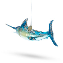 Load image into Gallery viewer, Marlin Fish Glass Christmas Ornament