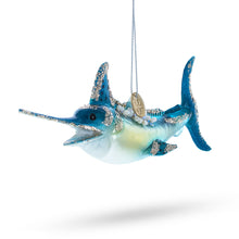 Load image into Gallery viewer, Marlin Fish Glass Christmas Ornament