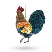 Load image into Gallery viewer, Vibrant Rooster Glass Christmas Ornament