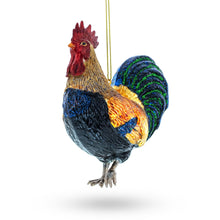 Load image into Gallery viewer, Vibrant Rooster Glass Christmas Ornament