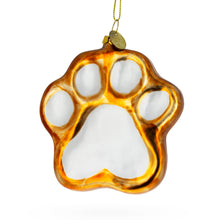 Load image into Gallery viewer, Whimsical Paw Print Glass Christmas Ornament