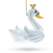 Load image into Gallery viewer, Regal Swan Floatie Queen Glass Christmas Ornament