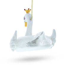 Load image into Gallery viewer, Regal Swan Floatie Queen Glass Christmas Ornament