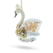 Load image into Gallery viewer, Royal Swan Adorned with Pearls Glass Christmas Ornament