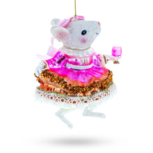 Load image into Gallery viewer, Mouse Toasting with Wine Glass Christmas Ornament