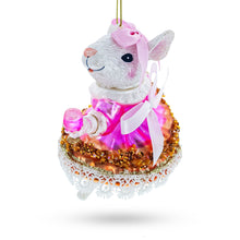 Load image into Gallery viewer, Mouse Toasting with Wine Glass Christmas Ornament