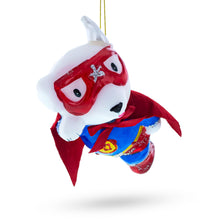 Load image into Gallery viewer, Super Dog Hero Glass Christmas Ornament
