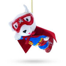 Load image into Gallery viewer, Super Dog Hero Glass Christmas Ornament