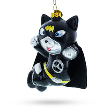 Load image into Gallery viewer, Superhero Kitty Glass Christmas Ornament