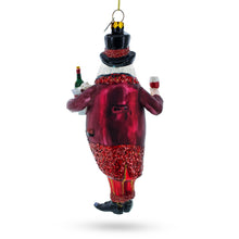 Load image into Gallery viewer, Sommelier Santa with Wine Glass Christmas Ornament