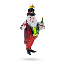Load image into Gallery viewer, Sommelier Santa with Wine Glass Christmas Ornament