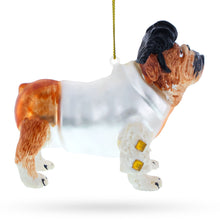 Load image into Gallery viewer, Elvis-Inspired Rock 'n' Roll Bulldog Glass Christmas Ornament