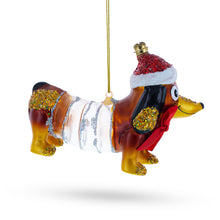 Load image into Gallery viewer, Retro Stretching Slinky Dog Glass Christmas Ornament
