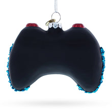 Load image into Gallery viewer, Sleek Black Video Game Controller Glass Christmas Ornament